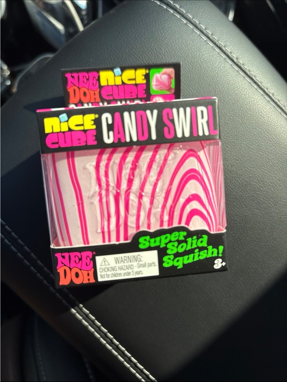 NeeDoh Nice Cube Candy Swirl Super Solid Squish - Pink Swirl